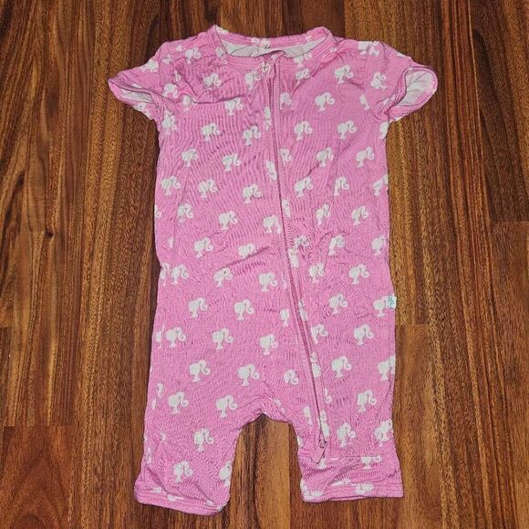 Posh Peanut Other - Posh Peanut Pink Barbie Limited Edition Bamboo Short Zipper Romper Baby Size 9-1